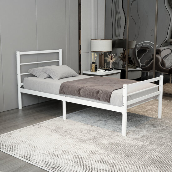 AirSleeperz®  metalen bedframe Sara White 90x200 cm - 1 persoons