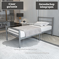 AirSleeperz®  metalen bedframe Sara Grey 90x200 cm - 1 persoons