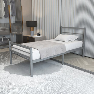 metalen bedframe Sara Grey 90x200 cm - 1 persoons