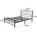 AirSleeperz®  metalen bedframe Eva Black 140x200 cm - 2 persoons