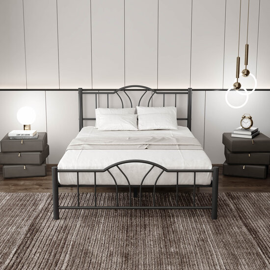 AirSleeperz®  metalen bedframe Esmee Black 140x200 cm - 2 persoons