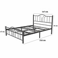 AirSleeperz®  metalen bedframe Esmee Black 140x200 cm - 2 persoons