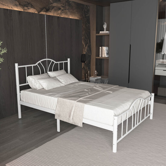 AirSleeperz®  metalen bedframe Esmee White 140x200 cm - 2 persoons