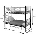 AirSleeperz®  metalen stapelbed Levi Black 90x200x175 cm