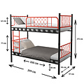 AirSleeperz®  metalen stapelbed Levi Black/Orange 90x200x175 cm