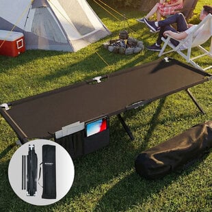 opvouwbaar campingbed heavy duty Black 62x190 cm - 1 persoons