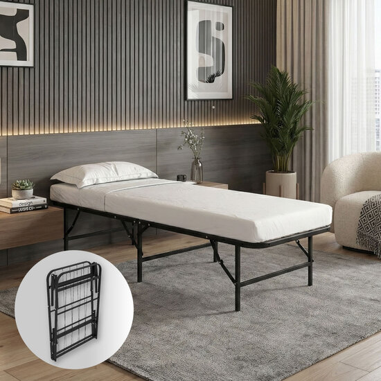 AirSleeperz®  opvouwbaar bed Joost Basic Black 90x200 cm - 1 persoons