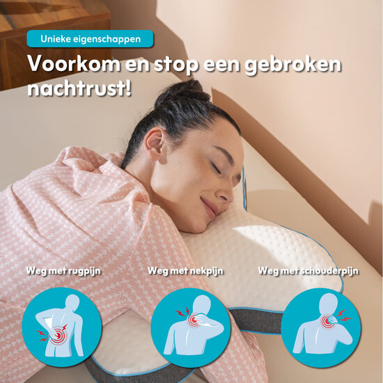 AirSleeperz® SoftLife Ergonomisch Vlinderkussen Memory Foam 57x45 cm