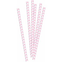 Papieren rietjes babyroze 20 stuks