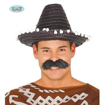 Mexicaanse sombrero zwart 33cm