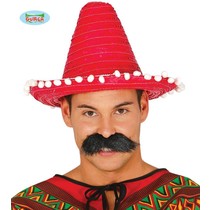 Mexicaanse sombrero rood 33cm