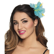 Haarclip Bloem Hawaii Turquoise