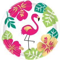 Gebaksbordjes Aloha flamingo (8 st)