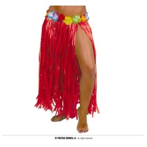 Rode Tropical Sliertjes Rok met Bloemen 75cm