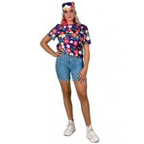 T-Shirt Flower Power Paars