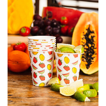 Set Bekertjes Fruit Print 210ml (8st)