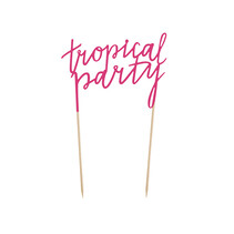 Cake Topper Tropical Party Roze (24cm)