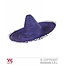 Sombrero paars/blauw 50cm met pompons