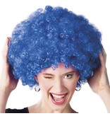 Pruik Afro Blauw