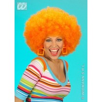 Pruik Afro oranje extra krul elite