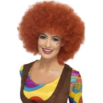 60's afro pruik auburn