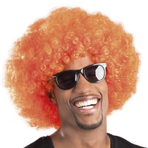 Afro pruik oranje