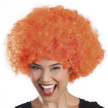 Afro pruik oranje