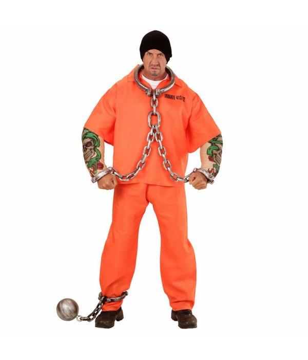 Oranje gevangenis kostuum met tattoo's