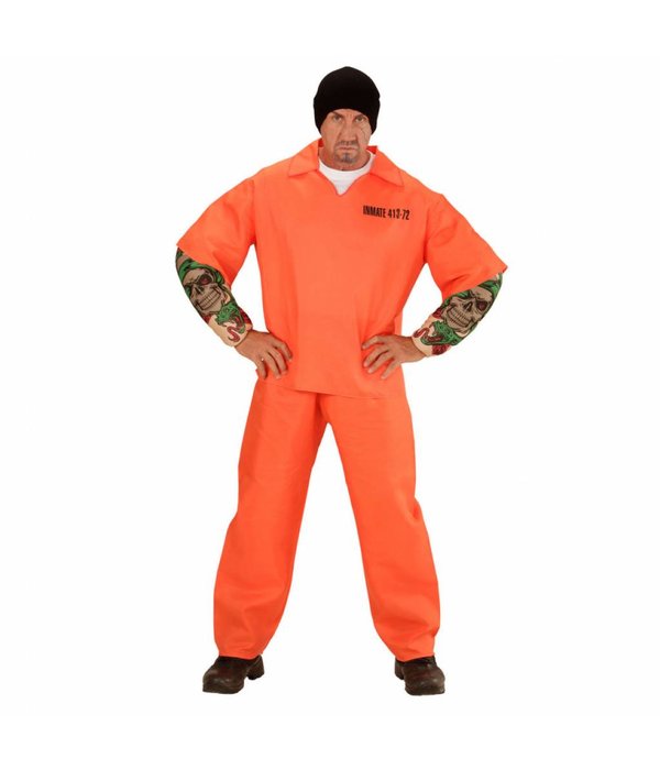 Oranje gevangenis kostuum met tattoo's