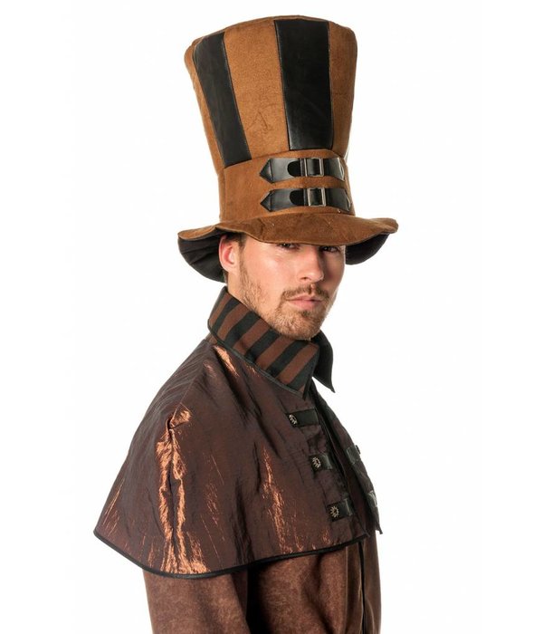 Hoed steampunk XL bruin/zwart