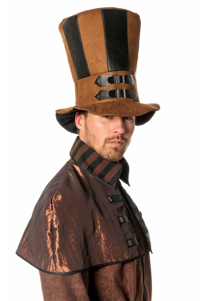 Hoed steampunk XL bruin/zwart afbeelding
