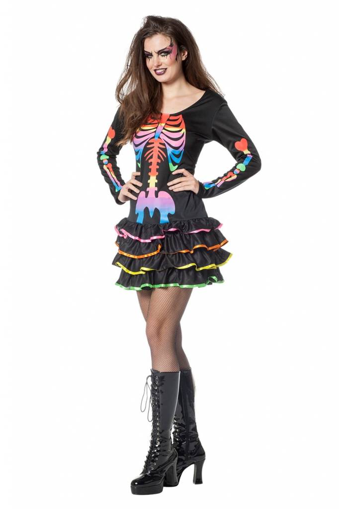 Rainbow skelettenjurk afbeelding