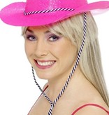 Cowboy glitter hoed plastic neon pink