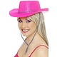 Cowboy glitter hoed plastic neon pink