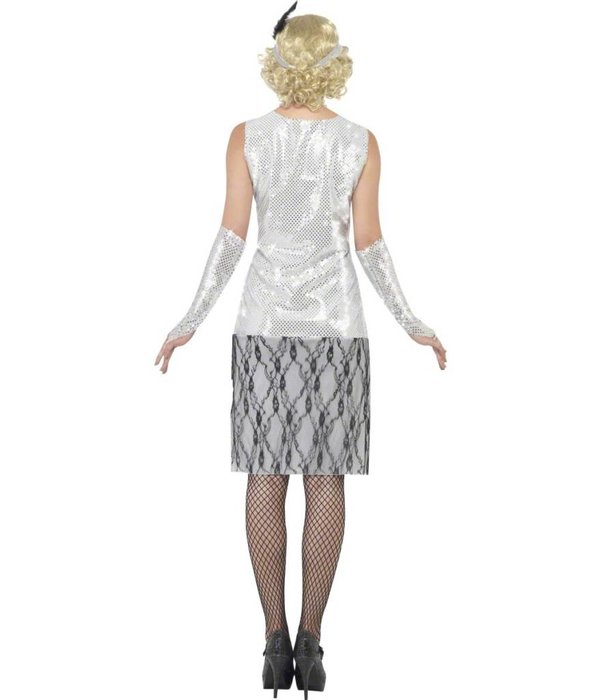 Flapper kostuum zilver