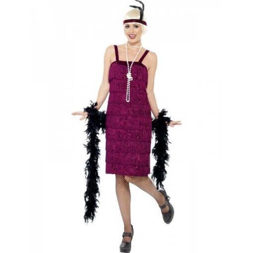 Jazz Flapper kostuum Burgundy