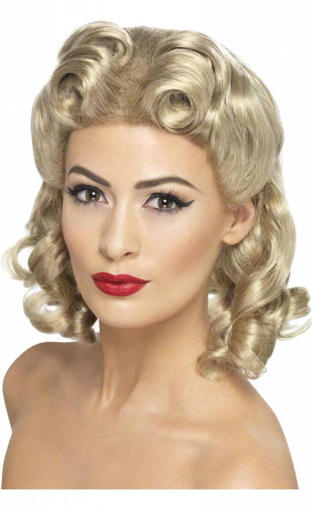 40&apos;s Sweetheart pruik blond afbeelding