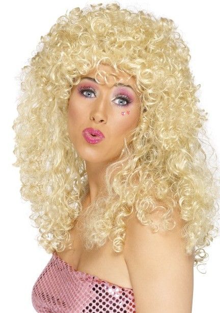 Pruik Boogie Babe blond afbeelding