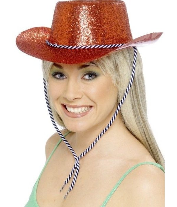 Cowboy glitter hoed plastic rood