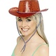 Cowboy glitter hoed plastic rood