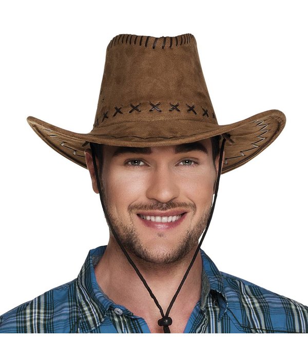 Hoed Cowboy Elroy bruin lederlook