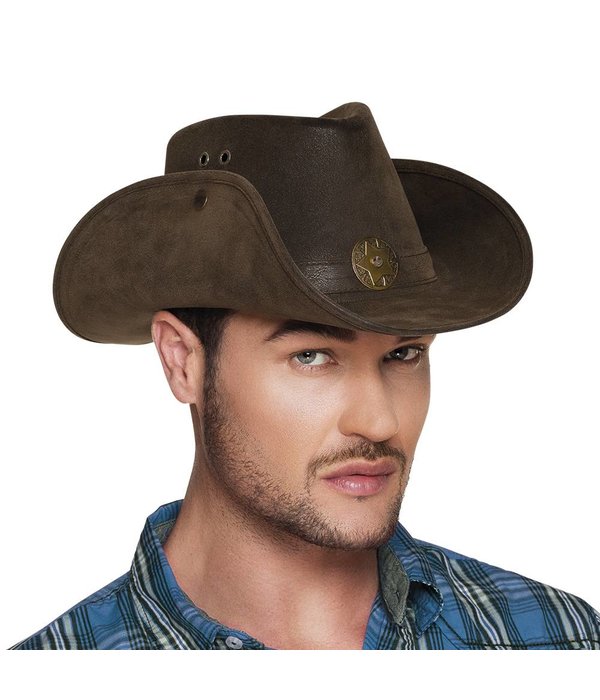Hoed Nevada lederlook