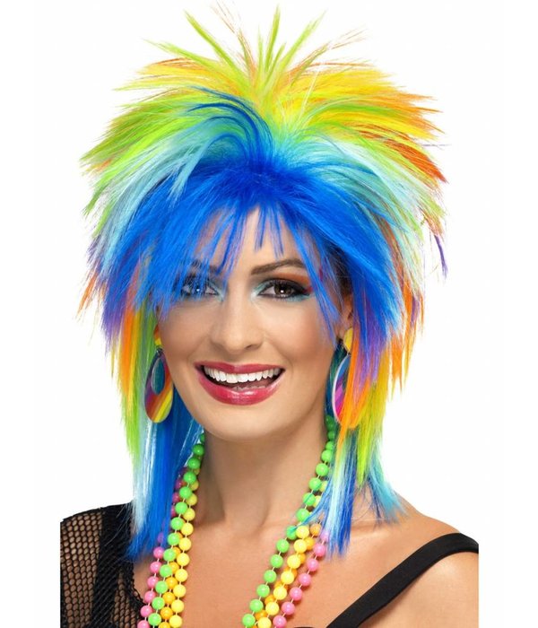 80´s Rainbow punk pruik