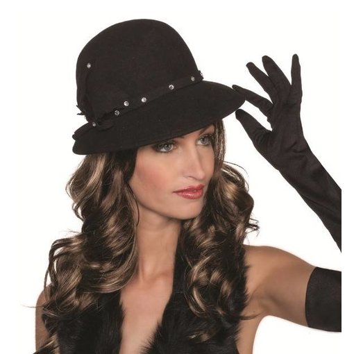 Wolvilt dameshoed zwart elite