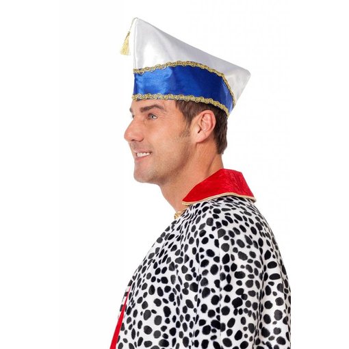 Prinsenmuts blauw/wit