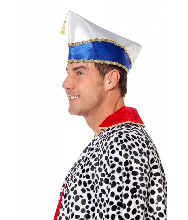 Prinsenmuts blauw/wit