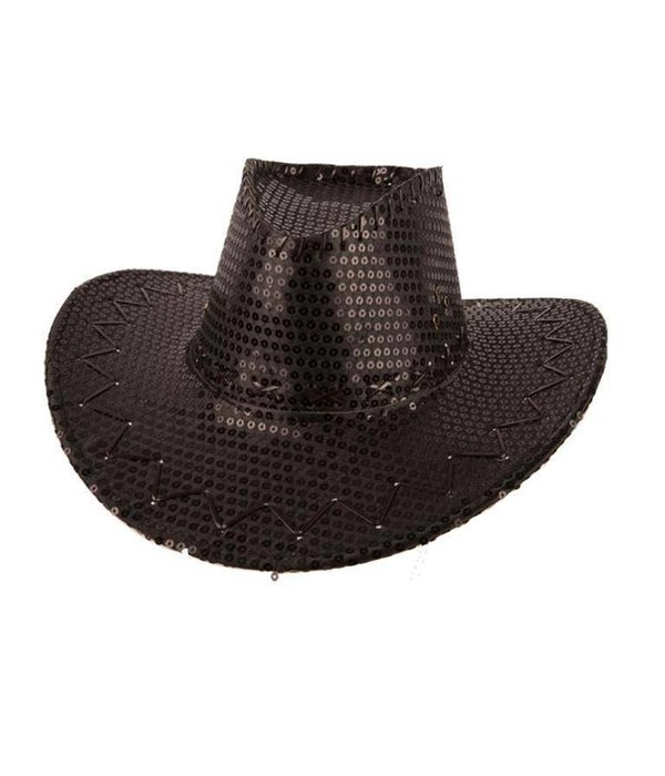 Hoed Cowboy Sequin Zwart