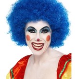 Pruik Afro Clown blauw