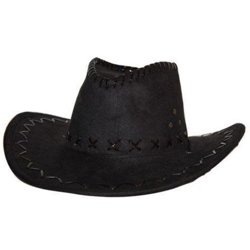Hoed cowboy suede zwart