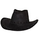 Hoed cowboy suede zwart
